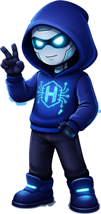 Nix, la mascota de Hekonix, saludando